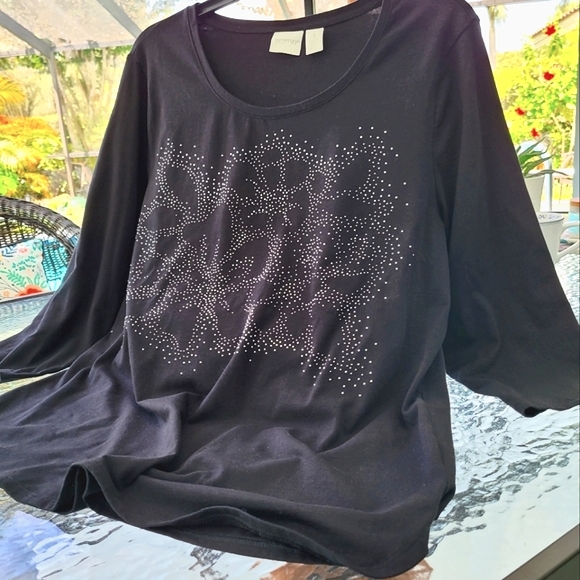 Zenergy Embellished Tee by Chico's Size3=16/XL - Picture 7 of 13